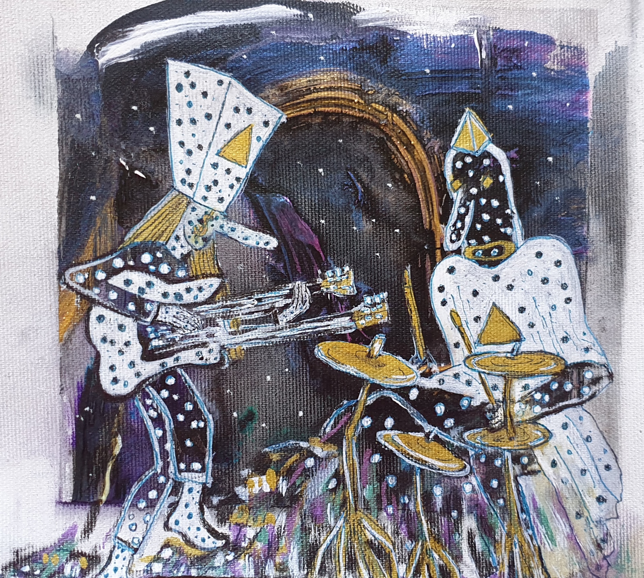 Space travelers polka-dotted dudes